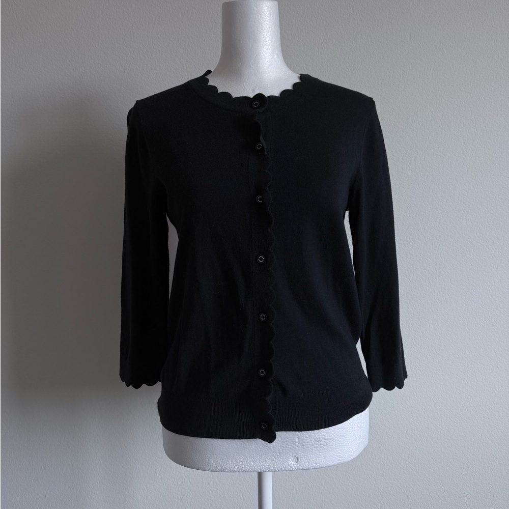 Kate Spade - Black Scalloped Cardigan